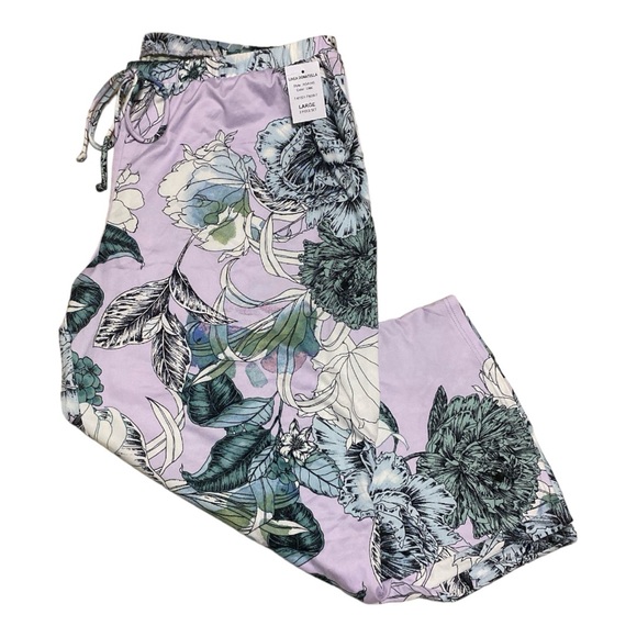 Linea Donatella Palm Garden Cami & Pant Pajama Set Size Large Lilac - Picture 9 of 11
